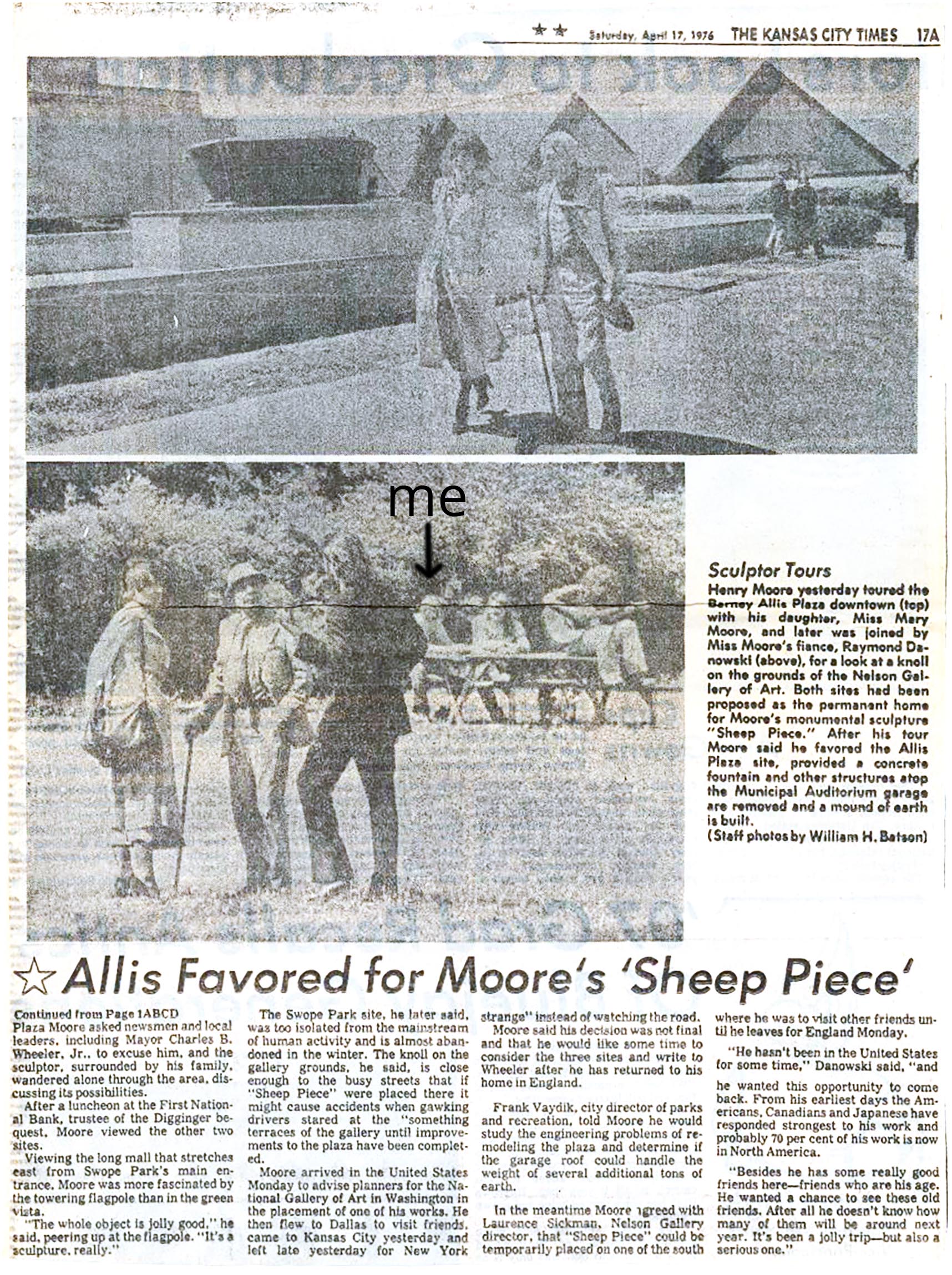 The second of two images of a story in The Kansas City Times published April 17, 1976.