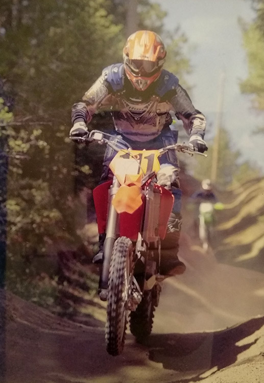 Marc Engle on KTM 525 while riding the 2005 Rampart Range Spring Poker Run, while being followed by my friend Henry Fabian on my Kawasaki KLX300R
